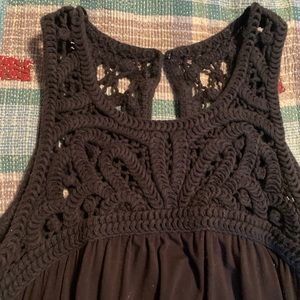 Macrame black tank dress